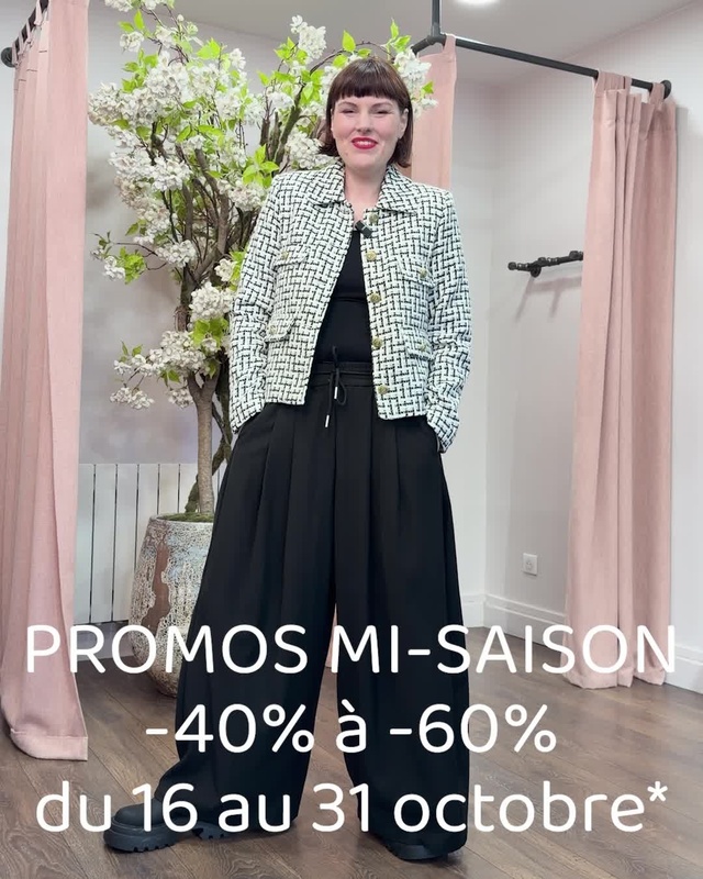 PROMOTIONS DE MI-SAISON
-40% à -60%
* sur une sélection d'articles du 16 au 31 octobre 2026
ㅤ
Le Look du jour !
ㅤ
Top - 